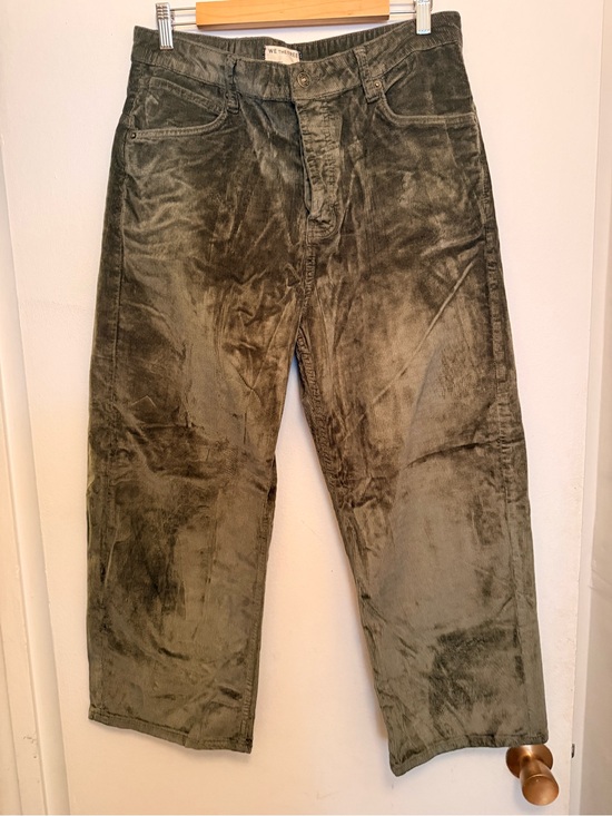 We The Free Pants - We The Free Olive Corduroy Straight-Leg Pants